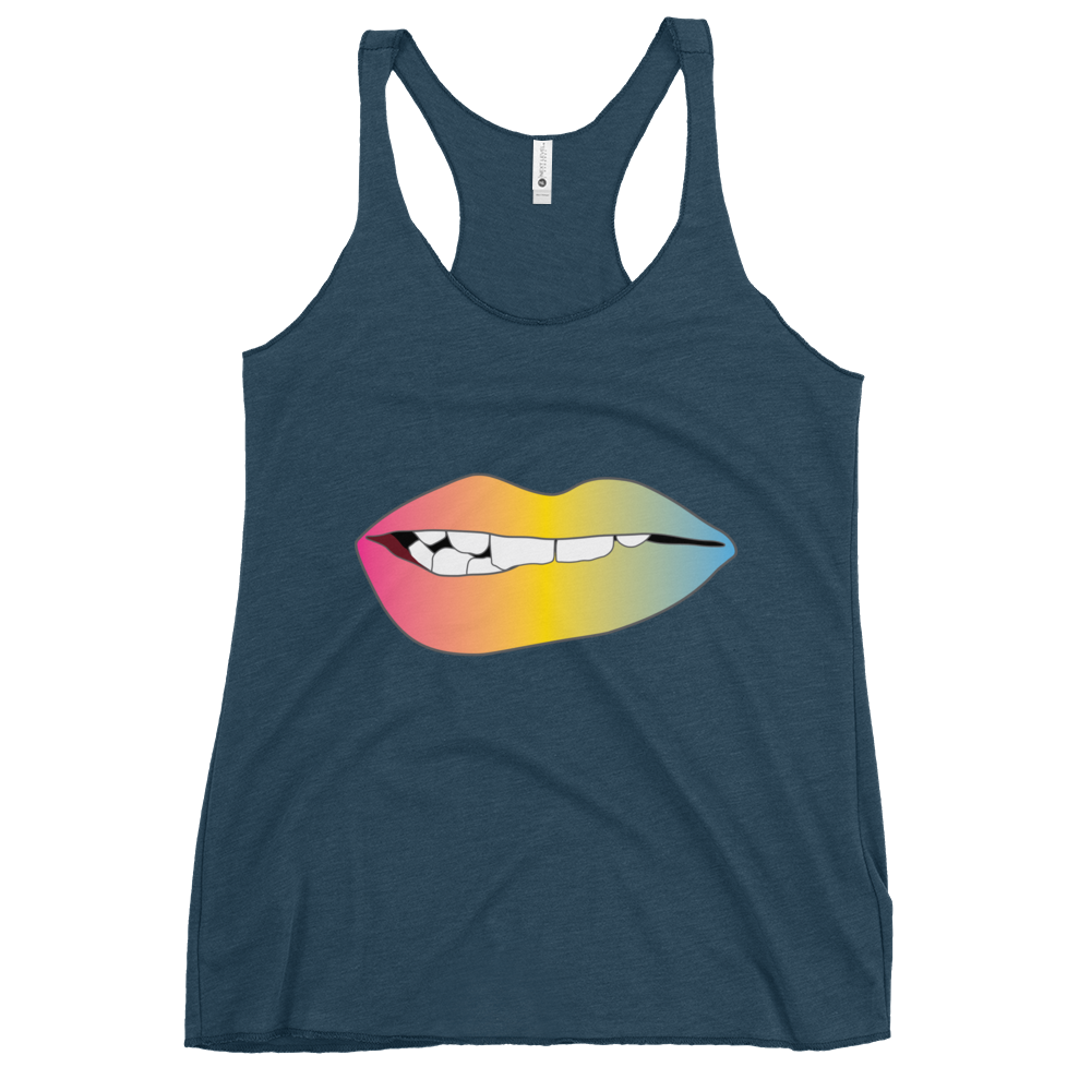 Biting Lips - Pansexual Pride - Gradient Women's Racerback Tank