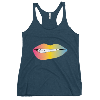 Biting Lips - Pansexual Pride - Gradient Women's Racerback Tank