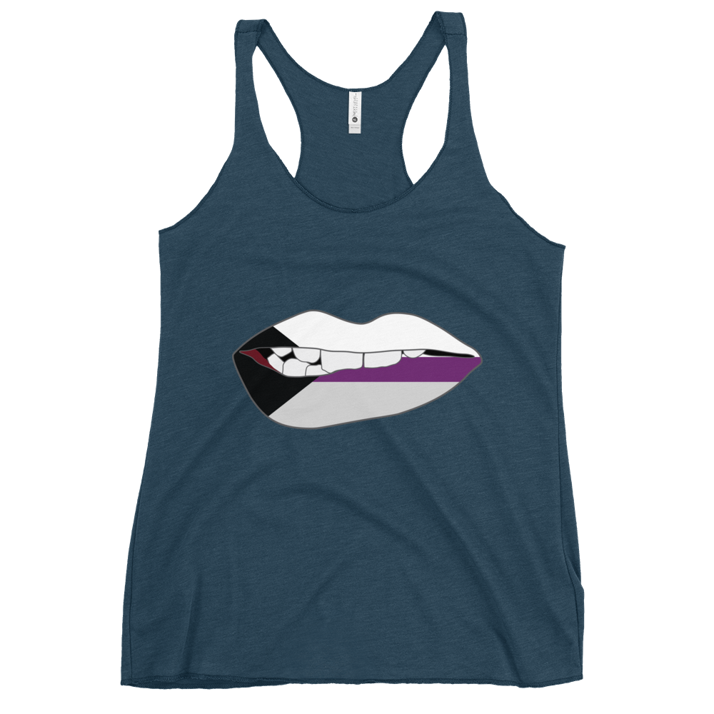 Biting Lips - Demisexual Flag Women's Racerback Tank