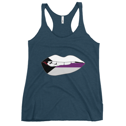 Biting Lips - Demisexual Flag Women's Racerback Tank