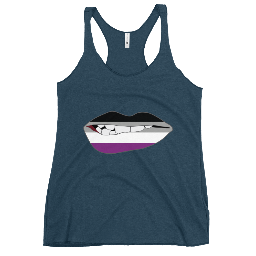 Biting Lips - Asexual Flag Women's Racerback Tank