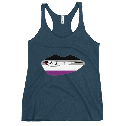 Biting Lips - Asexual Flag Women's Racerback Tank