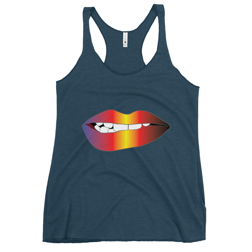 Biting Lips - Polyamory Pride - Gradient Women's Racerback Tank