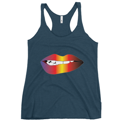 Biting Lips - Polyamory Pride - Gradient Women's Racerback Tank