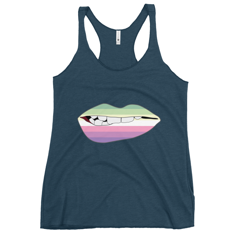 Biting Lips - Genderfae Flag Women's Racerback Tank