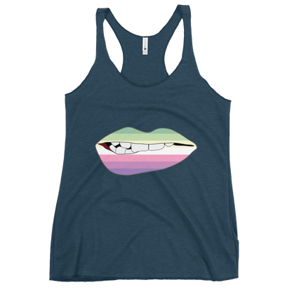 Biting Lips - Genderfae Flag Women's Racerback Tank