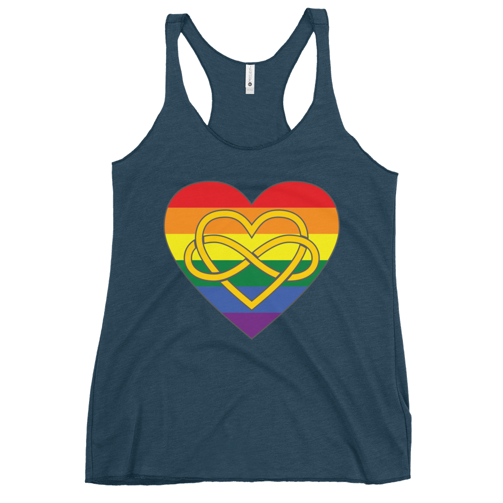 Polyamory Infinity Heart Rainbow Pride Women's Racerback Tank