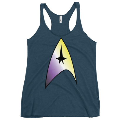 Starfleet Insignia - Non-binary Pride Women's Racerback Tank