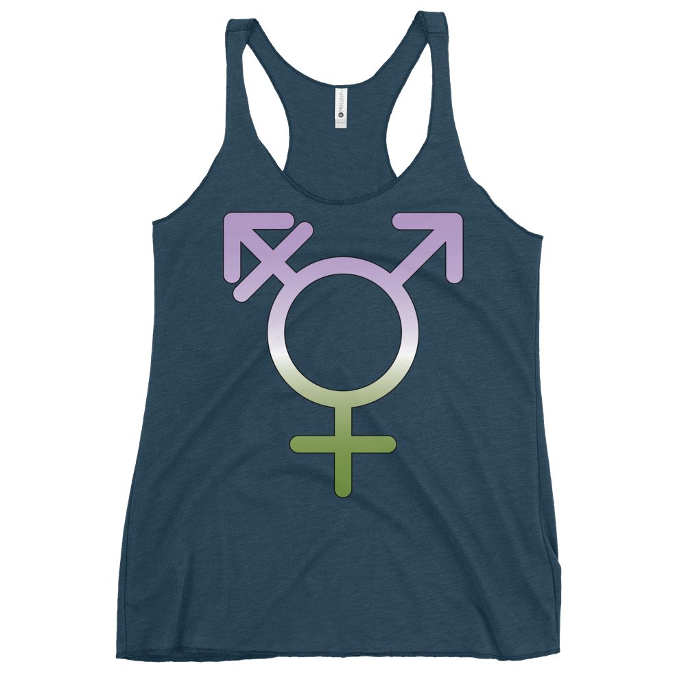 Transgender Symbol - Genderqueer Pride Women's Racerback Tank