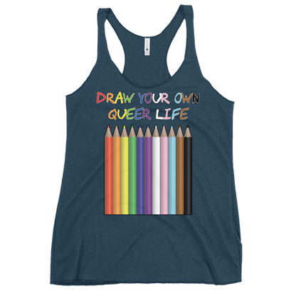 Draw Your Own Queer Life (Progress colours) Women's Racerback Tank