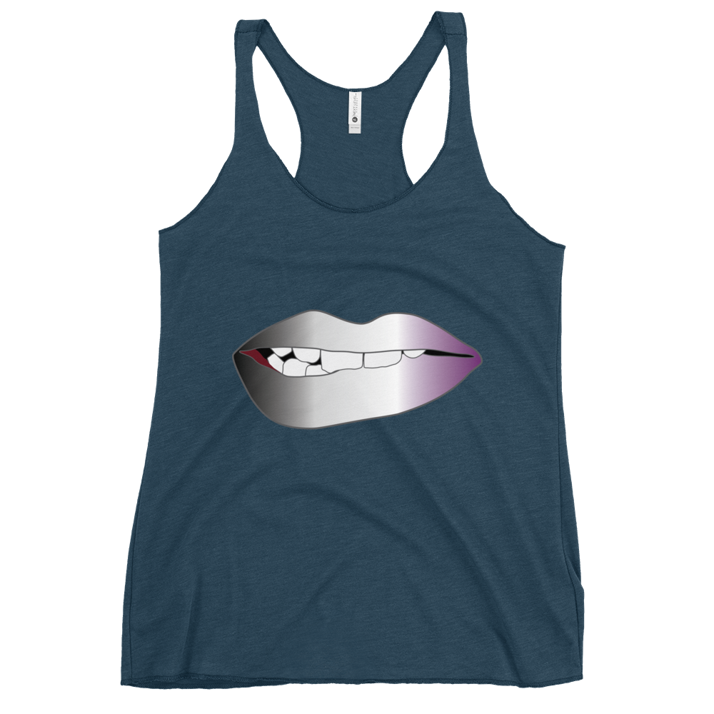 Biting Lips - Asexual/Demisexual Pride - Gradient Women's Racerback Tank