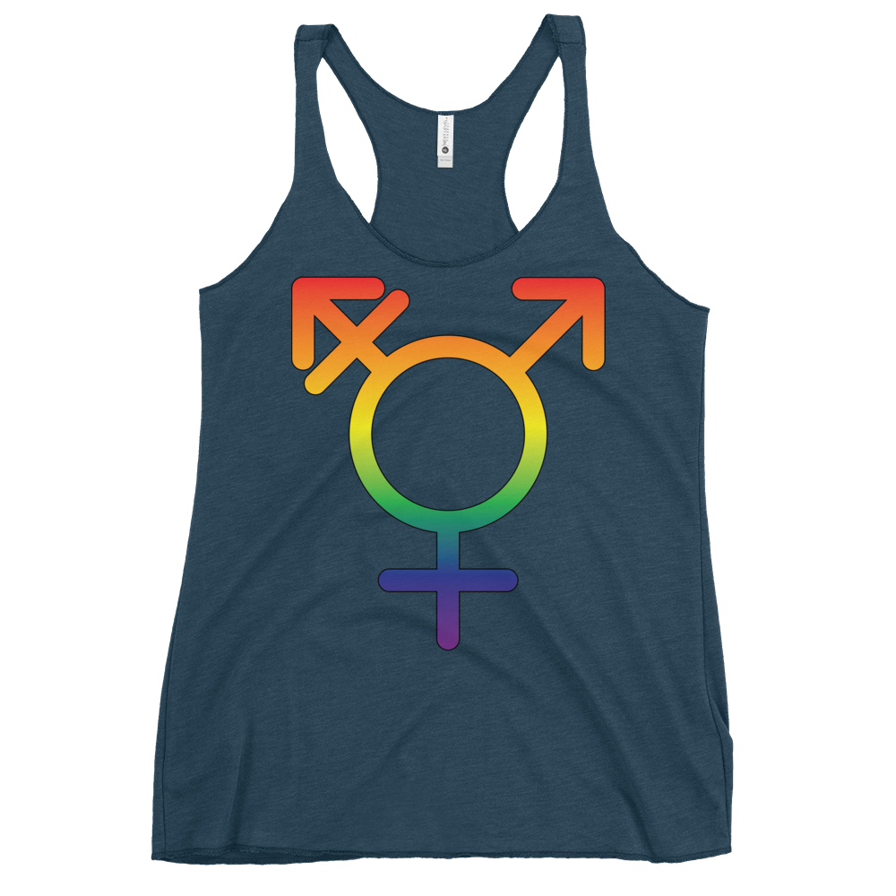 Transgender Symbol - Rainbow Pride Women's Racerback Tank