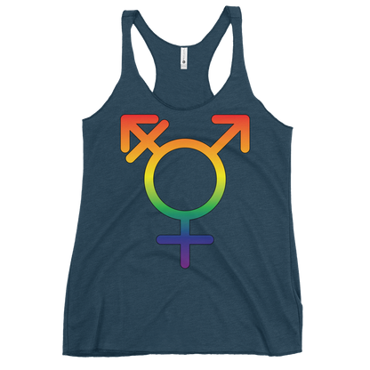 Transgender Symbol - Rainbow Pride Women's Racerback Tank