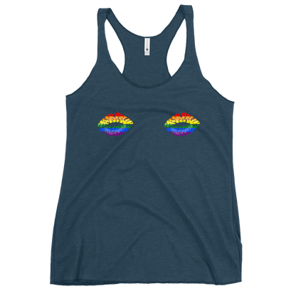 Rainbow Boob Kisses Women's Racerback Tank