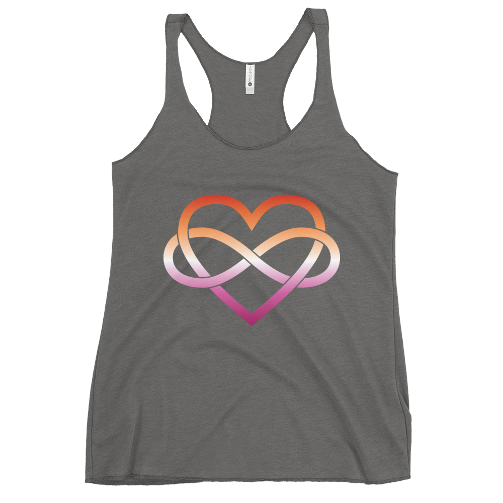 Polyamory Infinity Heart - Lesbian Women's Racerback Tank