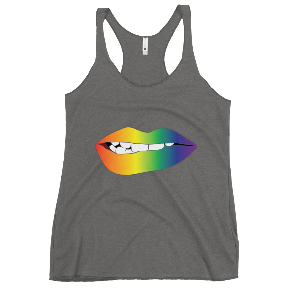 Biting Lips - Rainbow Pride - Gradient Women's Racerback Tank