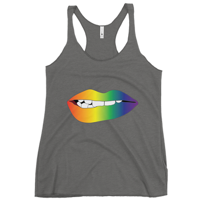 Biting Lips - Rainbow Pride - Gradient Women's Racerback Tank