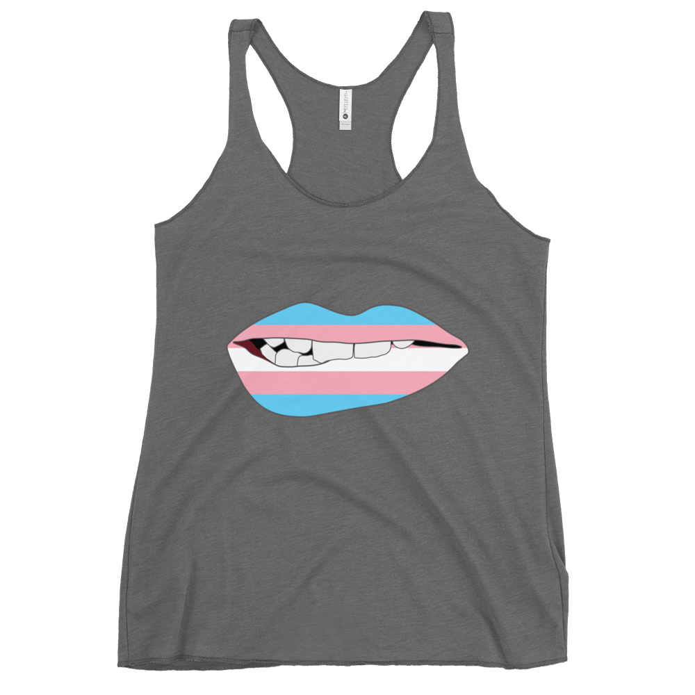 Biting Lips - Transgender Flag Women's Racerback Tank