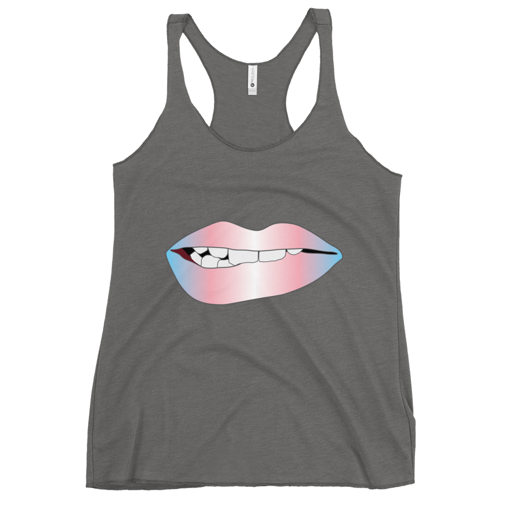 Biting Lips - Transgender Pride - Gradient Women's Racerback Tank