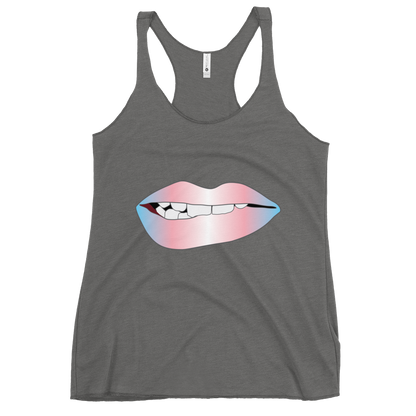 Biting Lips - Transgender Pride - Gradient Women's Racerback Tank