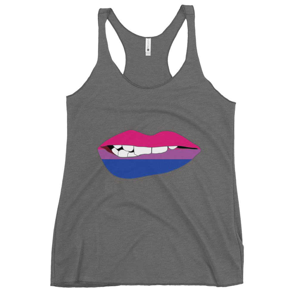 Biting Lips - Bisexual Flag Women's Racerback Tank