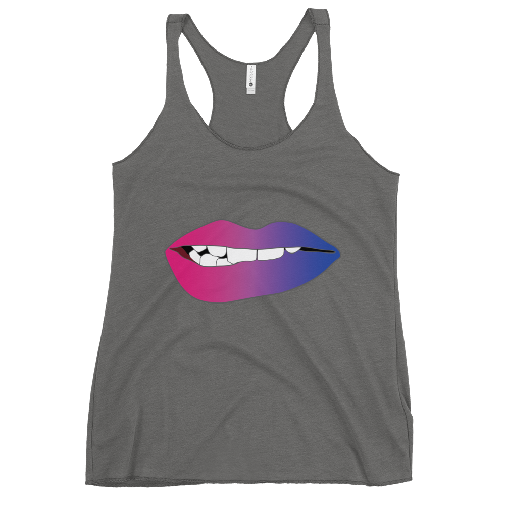 Biting Lips - Bisexual Pride - Gradient Women's Racerback Tank