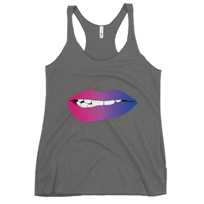 Biting Lips - Bisexual Pride - Gradient Women's Racerback Tank