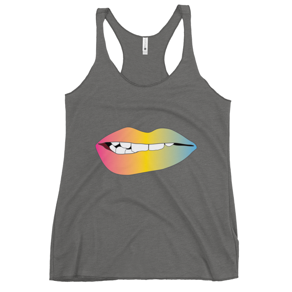 Biting Lips - Pansexual Pride - Gradient Women's Racerback Tank