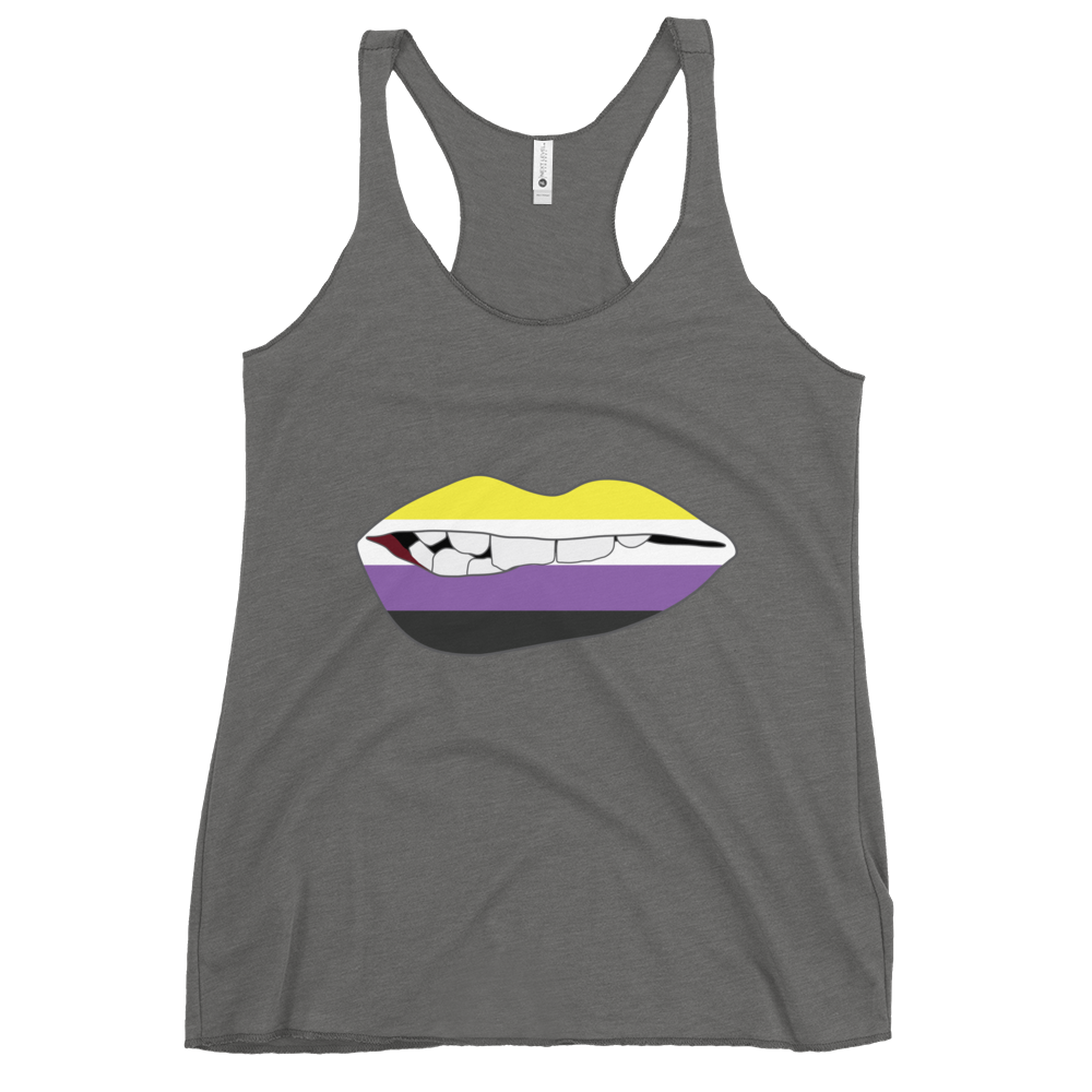 Biting Lips - Non-binary Flag Women's Racerback Tank