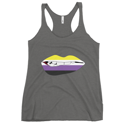 Biting Lips - Non-binary Flag Women's Racerback Tank