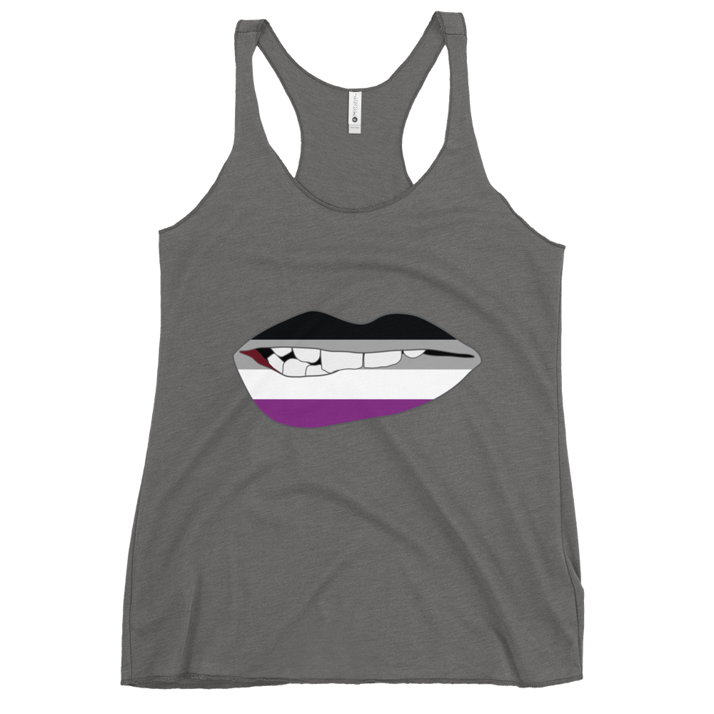 Biting Lips - Asexual Flag Women's Racerback Tank