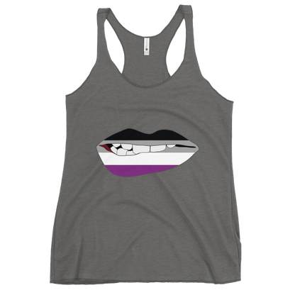 Biting Lips - Asexual Flag Women's Racerback Tank