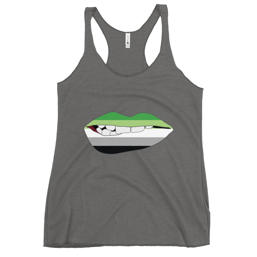 Biting Lips - Aromantic Flag Women's Racerback Tank