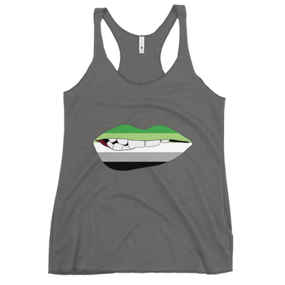 Biting Lips - Aromantic Flag Women's Racerback Tank