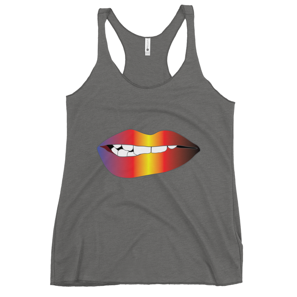 Biting Lips - Polyamory Pride - Gradient Women's Racerback Tank