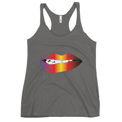 Biting Lips - Polyamory Pride - Gradient Women's Racerback Tank