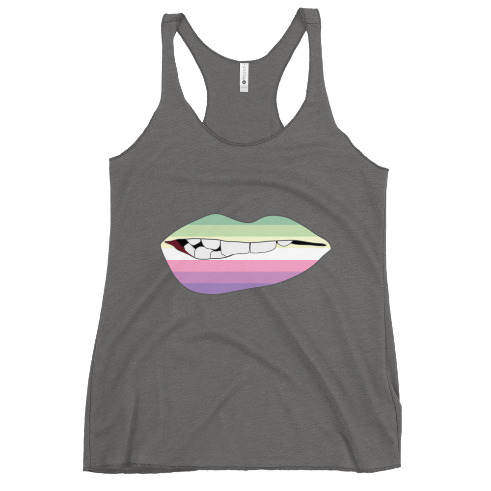 Biting Lips - Genderfae Flag Women's Racerback Tank