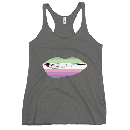 Biting Lips - Genderfae Flag Women's Racerback Tank