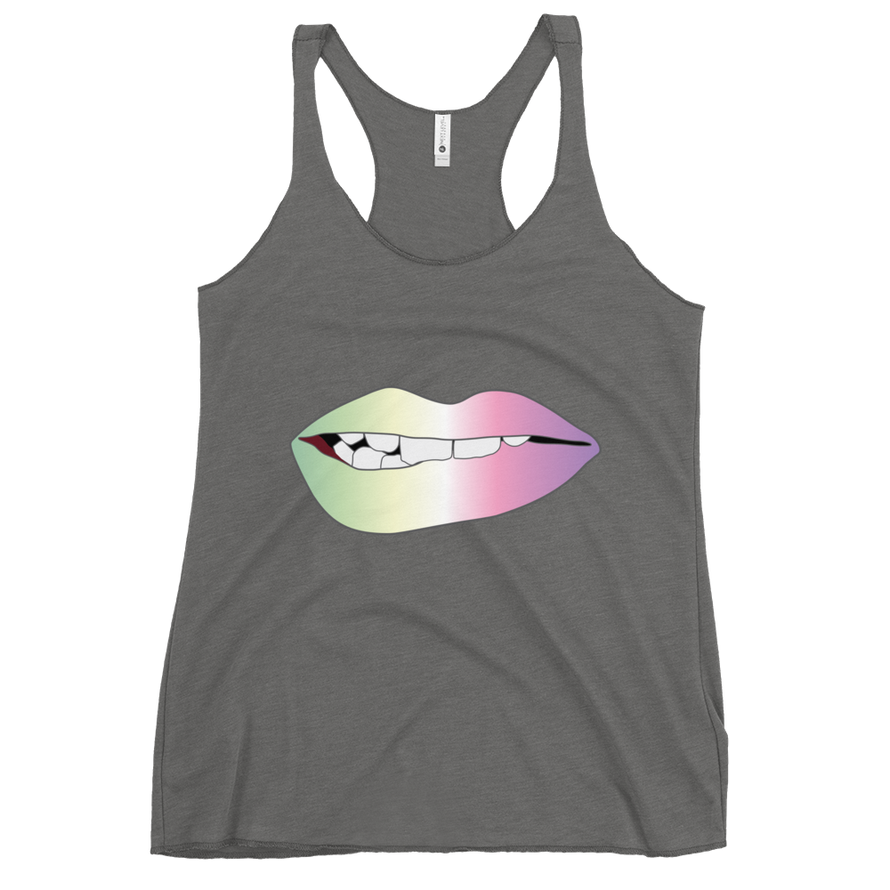 Biting Lips - Genderfae Pride - Gradient Women's Racerback Tank