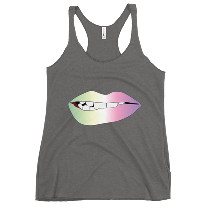 Biting Lips - Genderfae Pride - Gradient Women's Racerback Tank