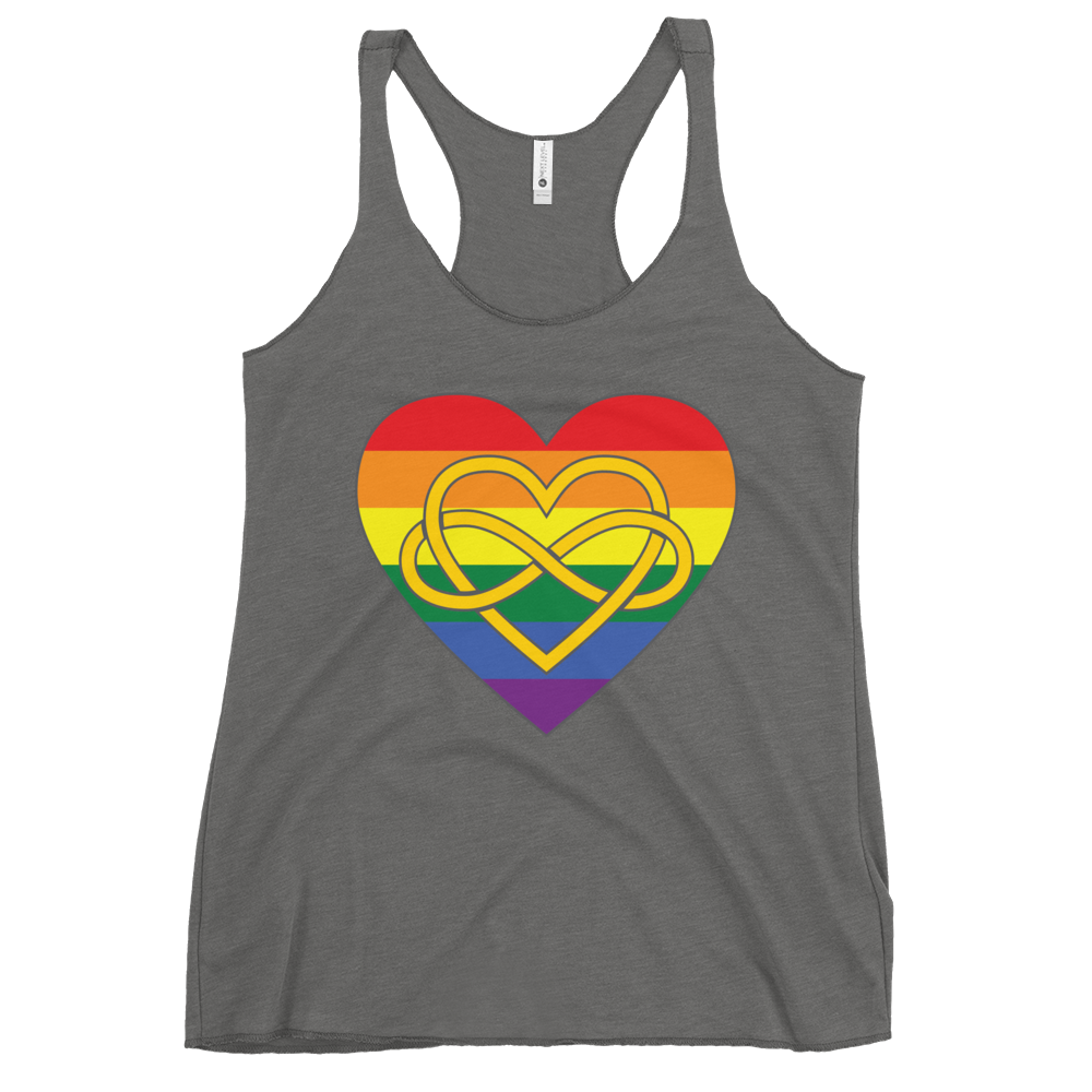 Polyamory Infinity Heart Rainbow Pride Women's Racerback Tank