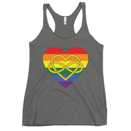 Polyamory Infinity Heart Rainbow Pride Women's Racerback Tank