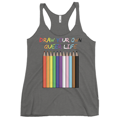 Draw Your Own Queer Life (Progress colours) Women's Racerback Tank