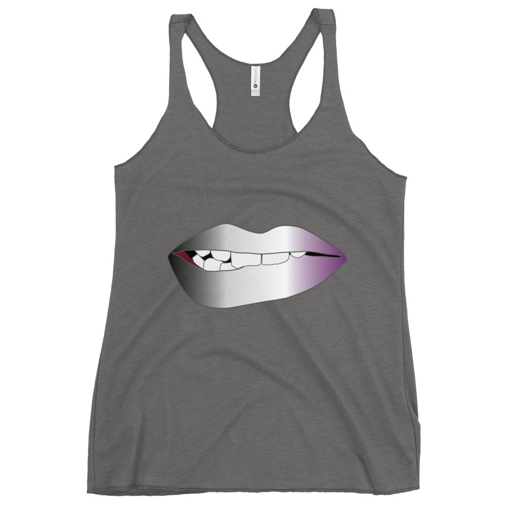 Biting Lips - Asexual/Demisexual Pride - Gradient Women's Racerback Tank