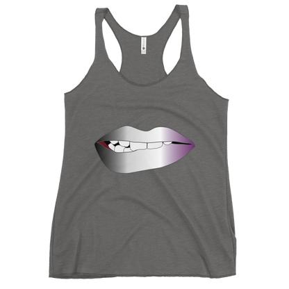 Biting Lips - Asexual/Demisexual Pride - Gradient Women's Racerback Tank