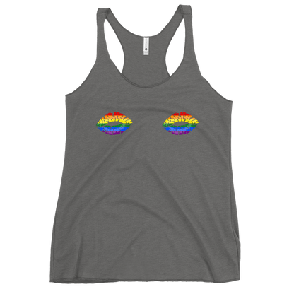 Rainbow Boob Kisses Women's Racerback Tank