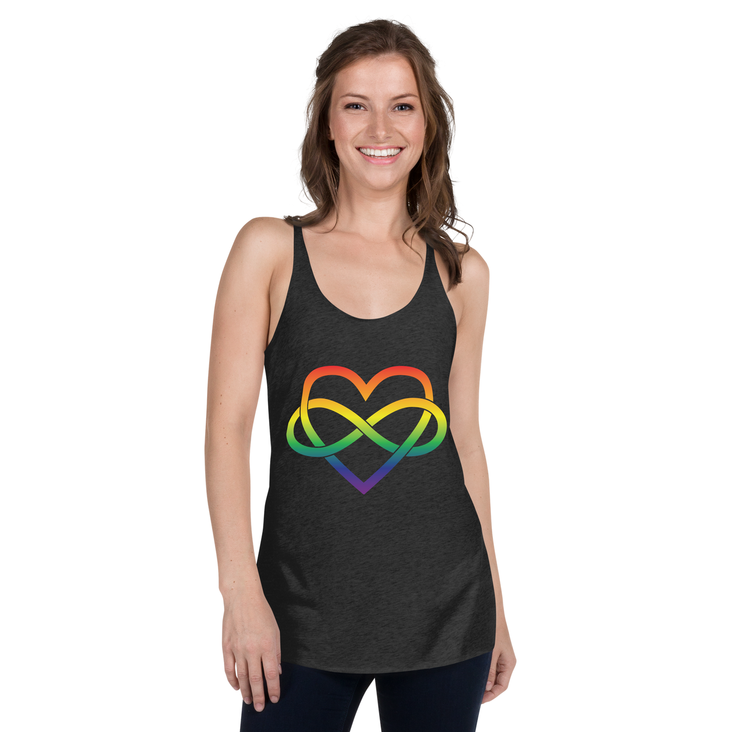 Polyamory Infinity Heart - Rainbow Women's Racerback Tank