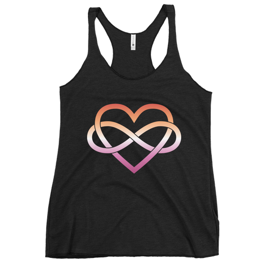 Polyamory Infinity Heart - Lesbian Women's Racerback Tank