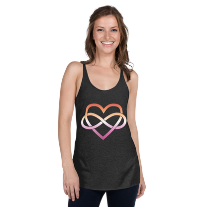 Polyamory Infinity Heart - Lesbian Women's Racerback Tank