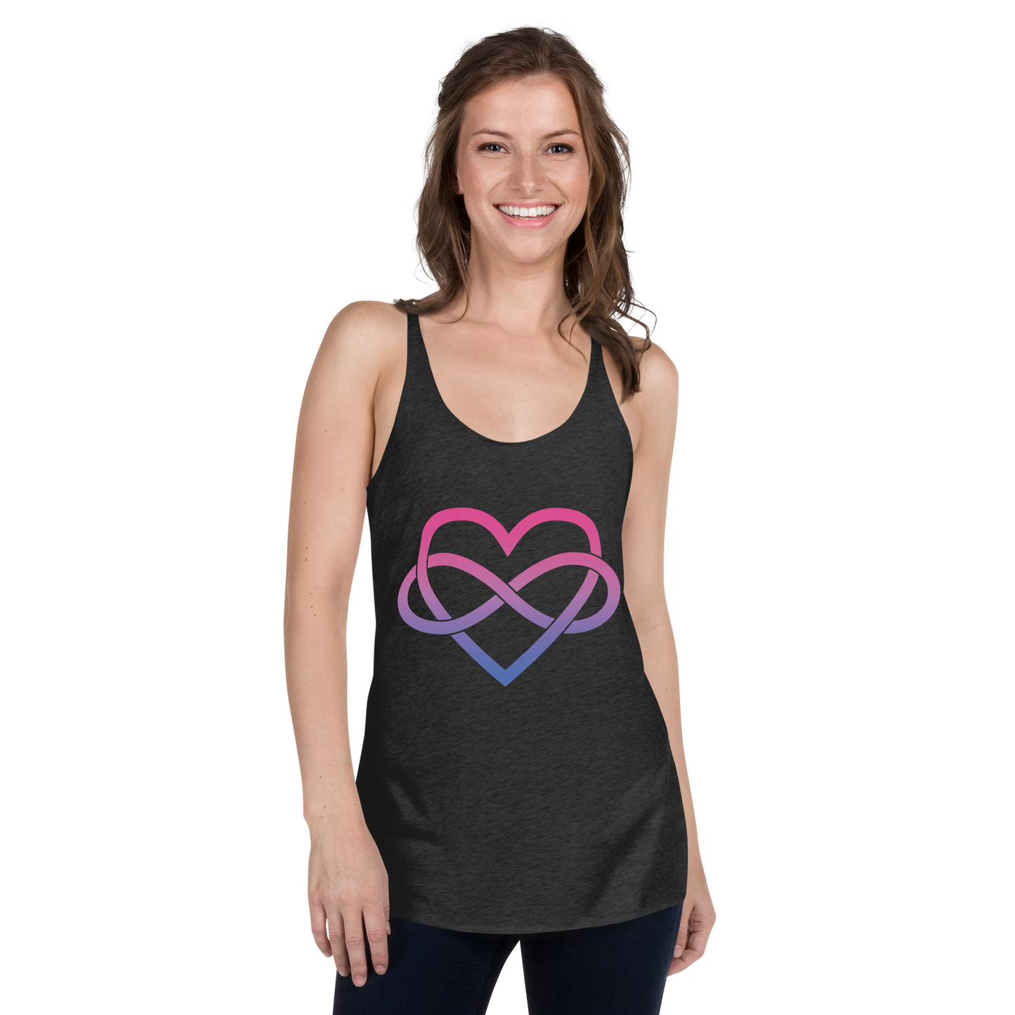 Polyamory Infinity Heart - Bisexual Women's Racerback Tank